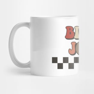 Billy Joel Checkered Retro Groovy Style Mug